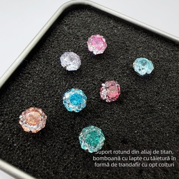 Știfturi osoase pentru urechi – aliaj titan, electroplacare, unisex, stil lejer de lux, cristale zirconiu