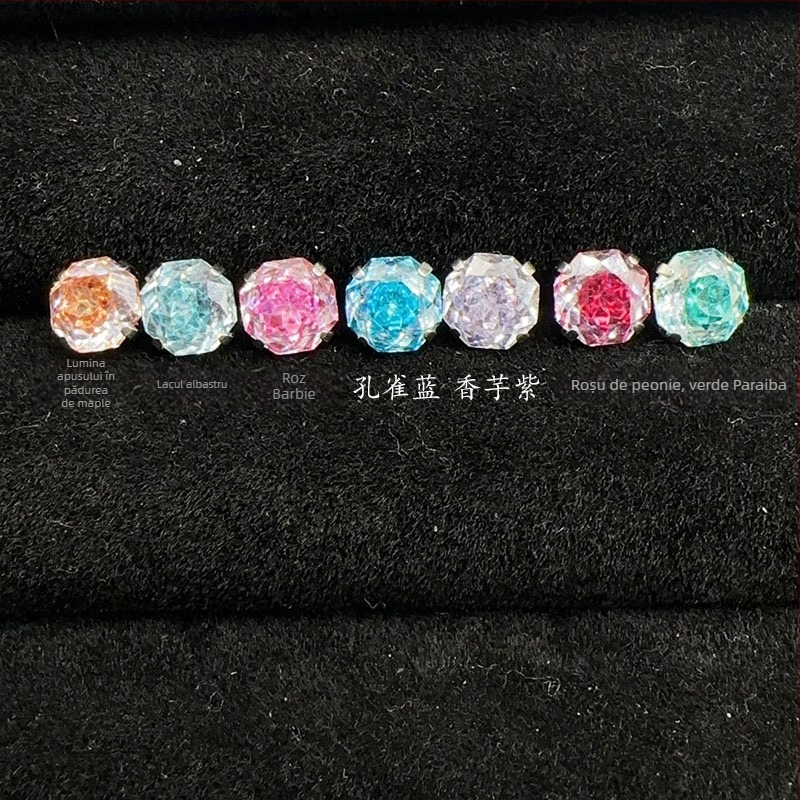 Știfturi osoase pentru urechi – aliaj titan, electroplacare, unisex, stil lejer de lux, cristale zirconiu