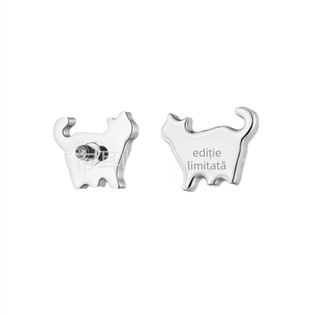 Cercei din aliaj de titan, formă de pisică, unisex, stil vintage, cu zirconiu, finisaj lucios