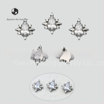 Cercei picătură din aliaj de titan implant ASTM F136, cristal tăiat prin diamant, stil unisex ușor lux, seria Prințesa