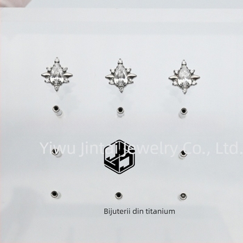 Cercei picătură din aliaj de titan implant ASTM F136, cristal tăiat prin diamant, stil unisex ușor lux, seria Prințesa