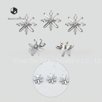 Cercei de urechi din aliaj de titan, formă florală, micro-setare, unisex, seria Prințesa