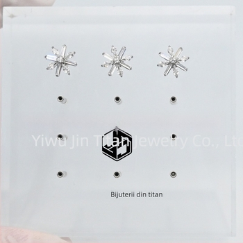 Cercei de urechi din aliaj de titan, formă florală, micro-setare, unisex, seria Prințesa