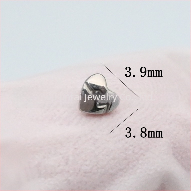 Cercei inimă din aliaj de titan implant-grade, gravură, cristal alb, unisex, stil simplu