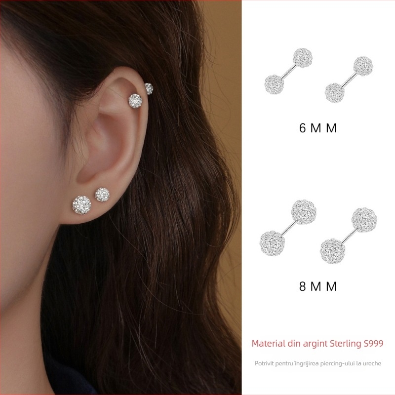 Cercei geometrici din argint 999, micropavé, pentru femei, stil lux lejer