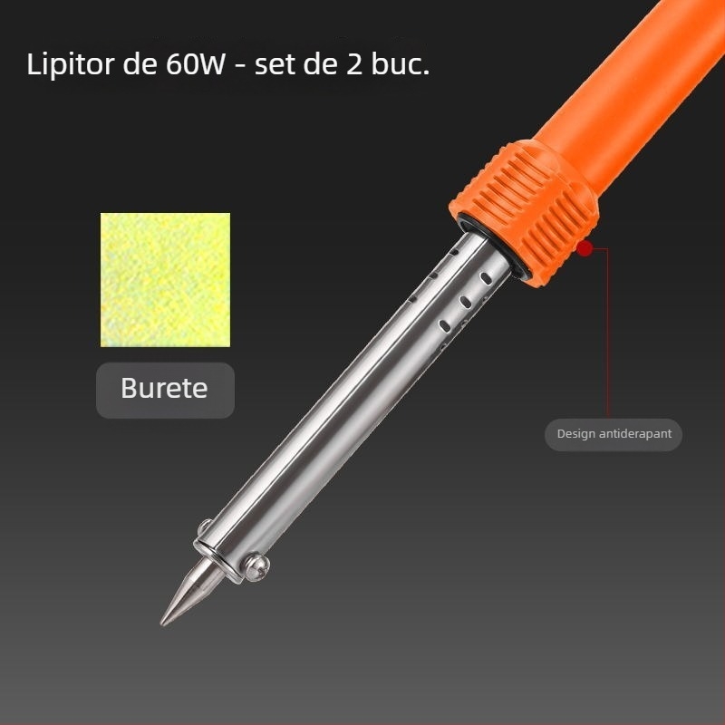 Set de lipit electric cu temperatură reglabilă, putere mare, din oțel inoxidabil, pentru conectori și cabluri