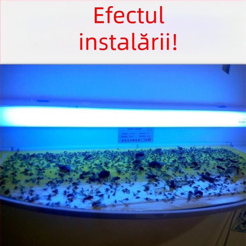 Lampă lipicioasă pentru țânțari, montată pe perete, pentru restaurante și hoteluri, capcana cu lumină UV, acoperire 61 m²+, carcasă ABS, garanție 1 an