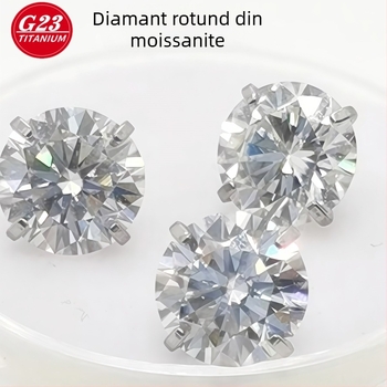 Studuri pentru urechi și buze din aliaj de titan G23, design geometric, patru gheare, finisaj lucios