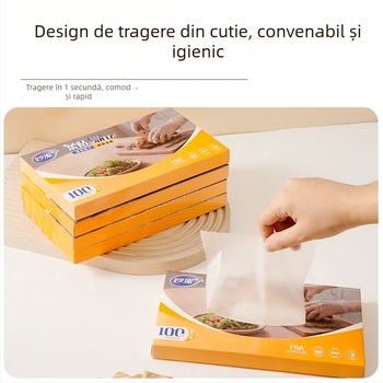 Mănuși PE de unică folosință - Îngroșate, Transparente (Material: PE; Grosime: Îngroșate; Model: Transparent)