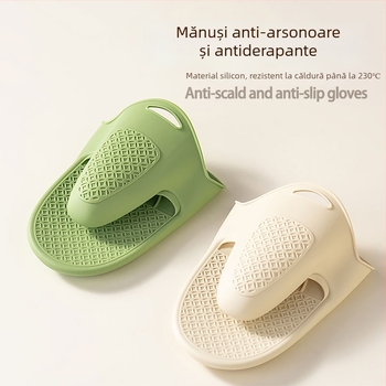 Mănuși de bucătărie din silicon personalizate, rezistente la temperaturi înalte, pentru cuptor și microunde, antiderapante.