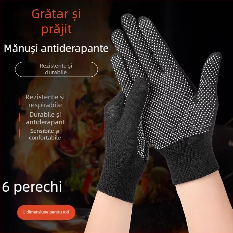 Mănuși de gătit: 6 perechi, nylon, rezistență la temperaturi înalte, design modern minimalist, lansate în 2024