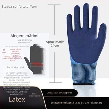 Mănuși de protecție la muncă – rezistente la abraziune, antiderapante, impermeabile; mănuși de grădină cu dublu strat de latex; rezistente la perforare; pentru lucrări acvatice
