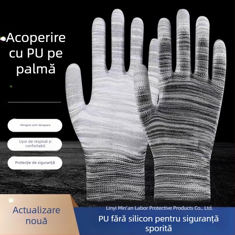 Mănuși feminine Longlida, cu acoperire PU a palmei, antistatice, respirabile, rezistente la uzură, din nailon