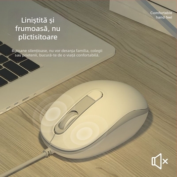 Mouse optic cablat silențios USB, 2 butoane