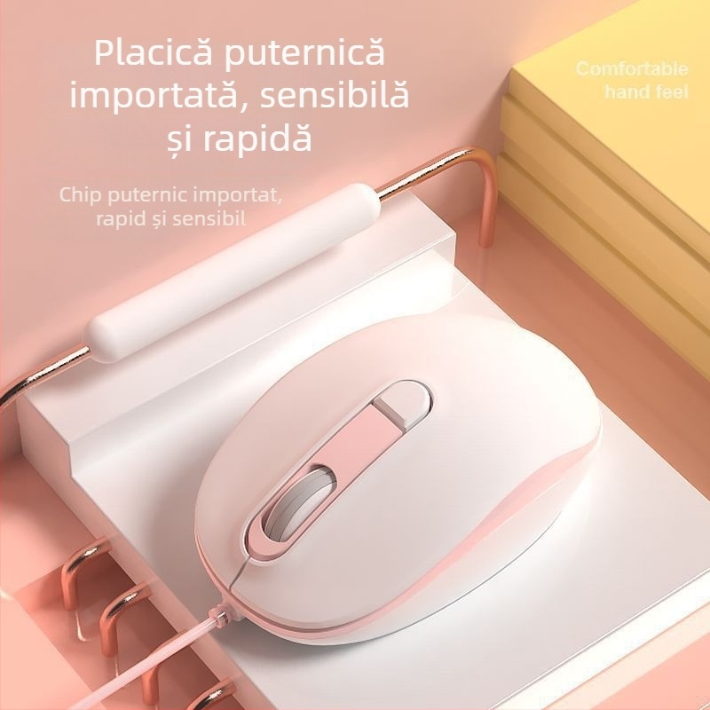 Mouse optic cablat silențios USB, 2 butoane