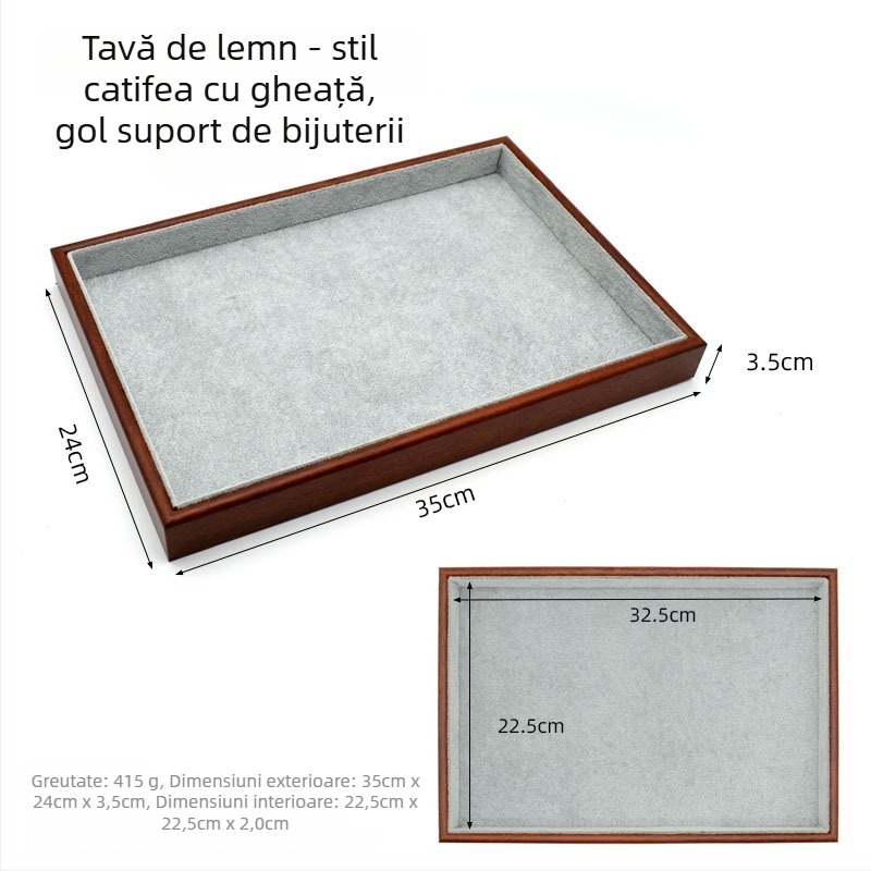 Suport pentru bijuterii din lemn cu grilaj, tavă de afișare pentru cercei, inele, coliere și brățări