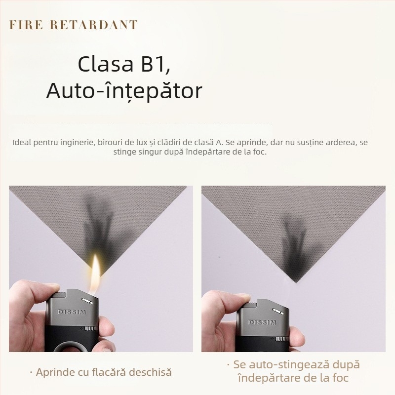 Jaluzele rulante cu țesătură ignifugă B1 — poliester + PVC, personalizabile, pentru birouri și spații comerciale, opțiuni de umbrire: 0%, 1%, 3%, 5%, complet/transparent/semi-transparent