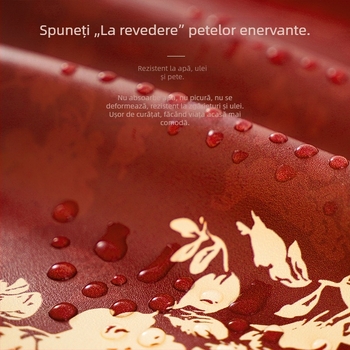 Runner de Masă în stil Chinezesc, cu motiv Fericire dublă, material PU, bandă lungă, impermeabil și rezistent la ulei, design festiv