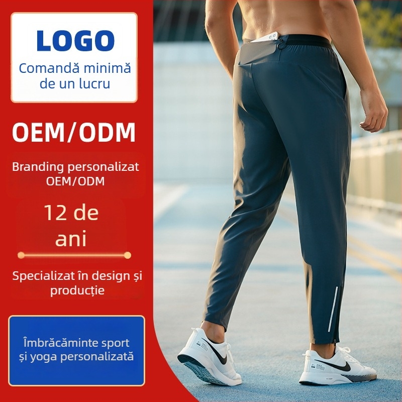 Pantaloni sport pentru bărbați, uscare rapidă, croi lejer, respirabili, talie medie, pentru alergare și antrenament