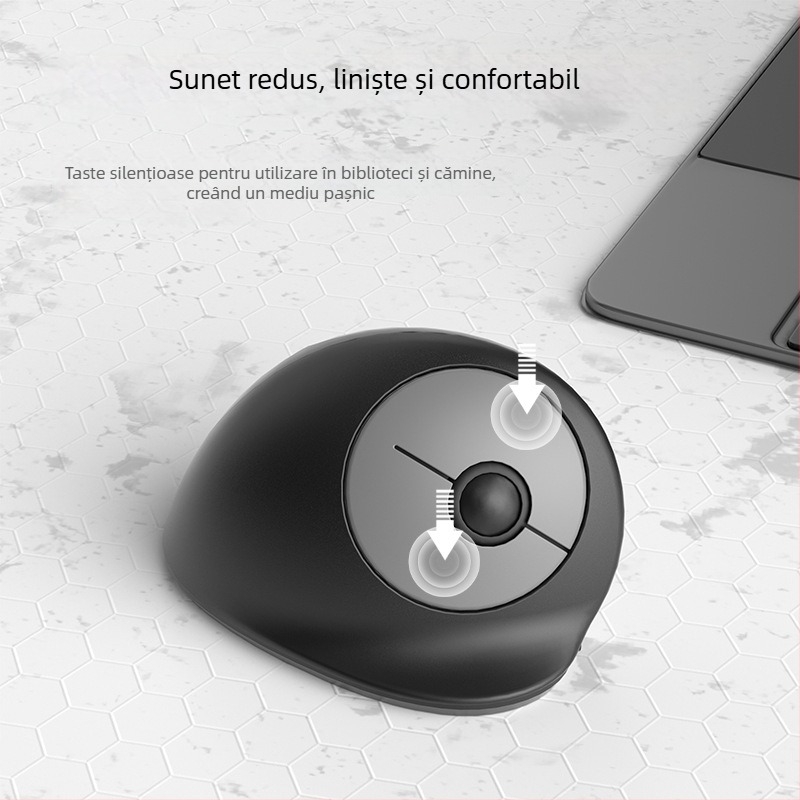 Mouse vertical ergonomic, cu 4 butoane, conectivitate Bluetooth, încărcare Type-C, plug-and-play suport
