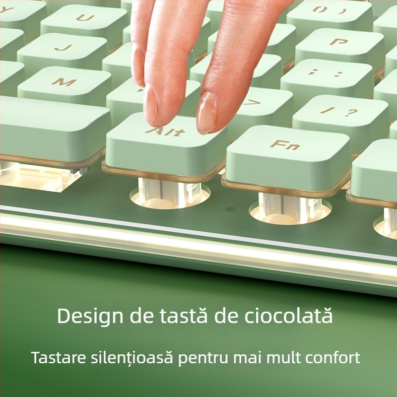 Tastatură cu fir L1, senzație mecanică, 104 taste, iluminare monocromă, model L1