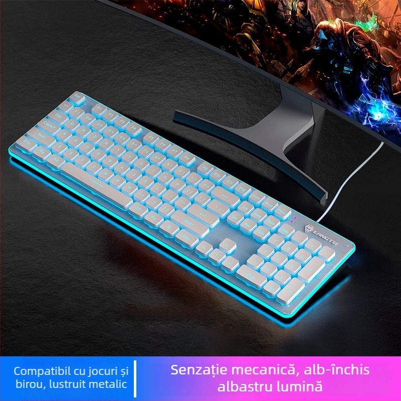 Tastatură cu fir L1, senzație mecanică, 104 taste, iluminare monocromă, model L1