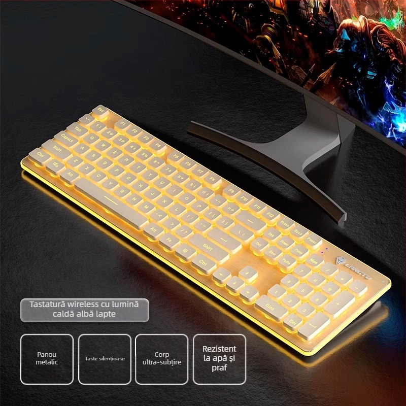 Tastatură cu fir L1, senzație mecanică, 104 taste, iluminare monocromă, model L1