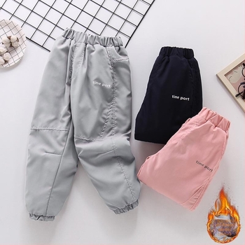 Pantaloni pentru copii iarnă: poliester, lungime crop, calzi pentru băieți 7–12 ani