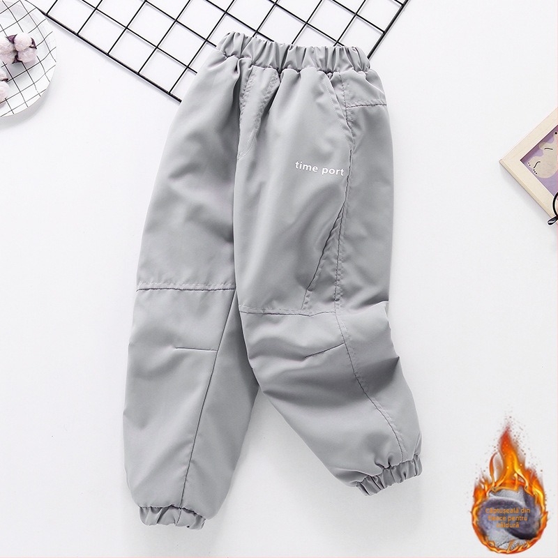 Pantaloni pentru copii iarnă: poliester, lungime crop, calzi pentru băieți 7–12 ani