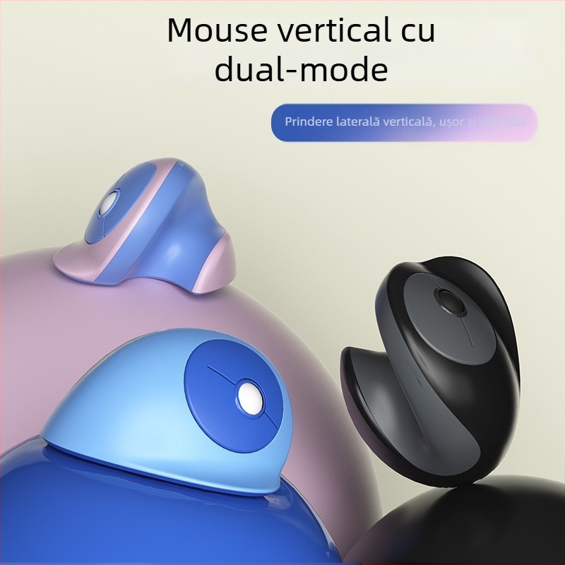 Mouse vertical ergonomic cu încărcare Bluetooth Type-C, 4 butoane, Model 891, Plug-and-Play