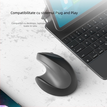 Mouse vertical ergonomic fără fir, Bluetooth dual-mode, 4 butoane, model 891, greutate 118 g