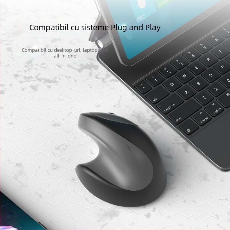 Mouse vertical ergonomic - 4 butoane, Bluetooth, încărcare USB-C, Model 891