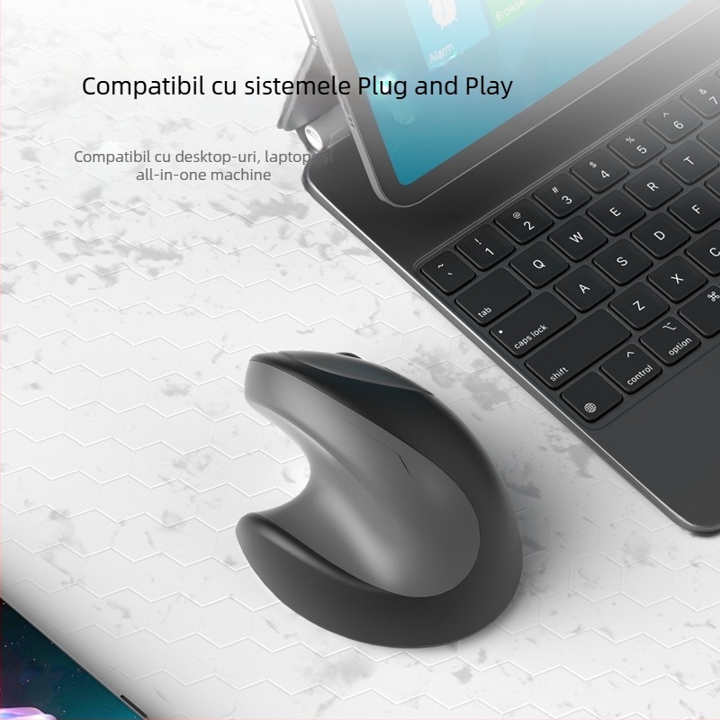 Mouse vertical ergonomic, Bluetooth, încărcare Type-C, 4 butoane, modelul 891