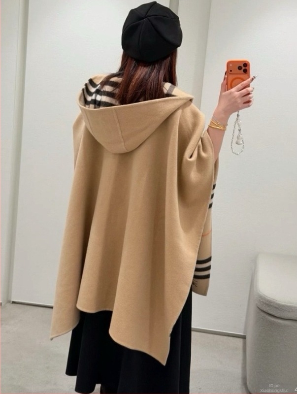 Pelerină cu glugă din cașmir, model în carouri, țesătură jacquard, lățime 120 cm, stil stradal european-american