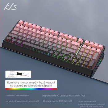 Kit tastatură mecanică Black Snake YG98, iluminare RGB, cablat, peste 98 taste, switch-uri mecanice
