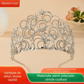 Coroană pentru cap din aliaj, coroană balon, placare electrolitică, stil feminin