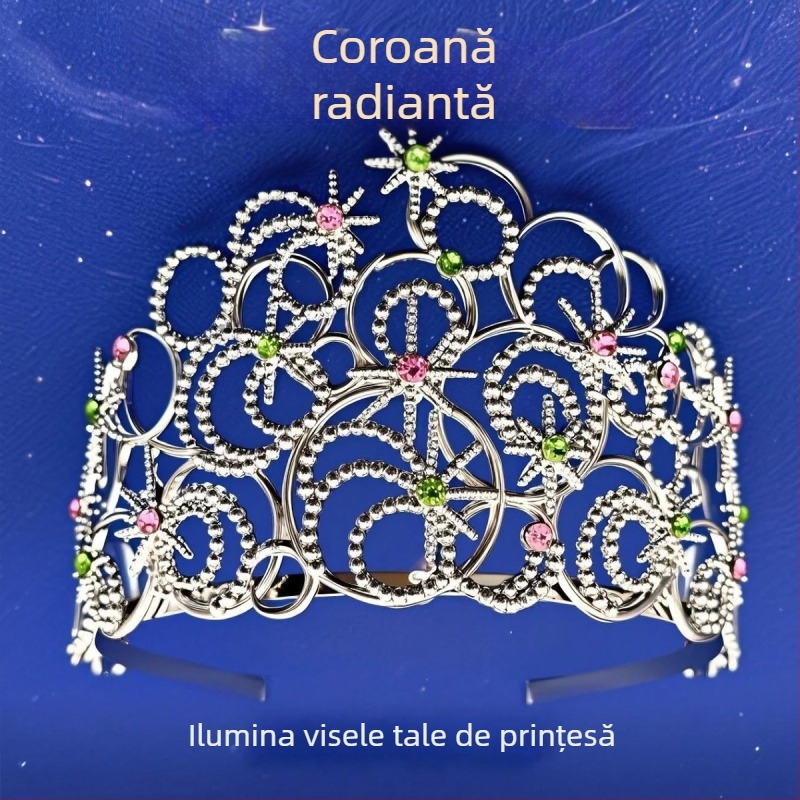 Coroană pentru cap din aliaj, coroană balon, placare electrolitică, stil feminin