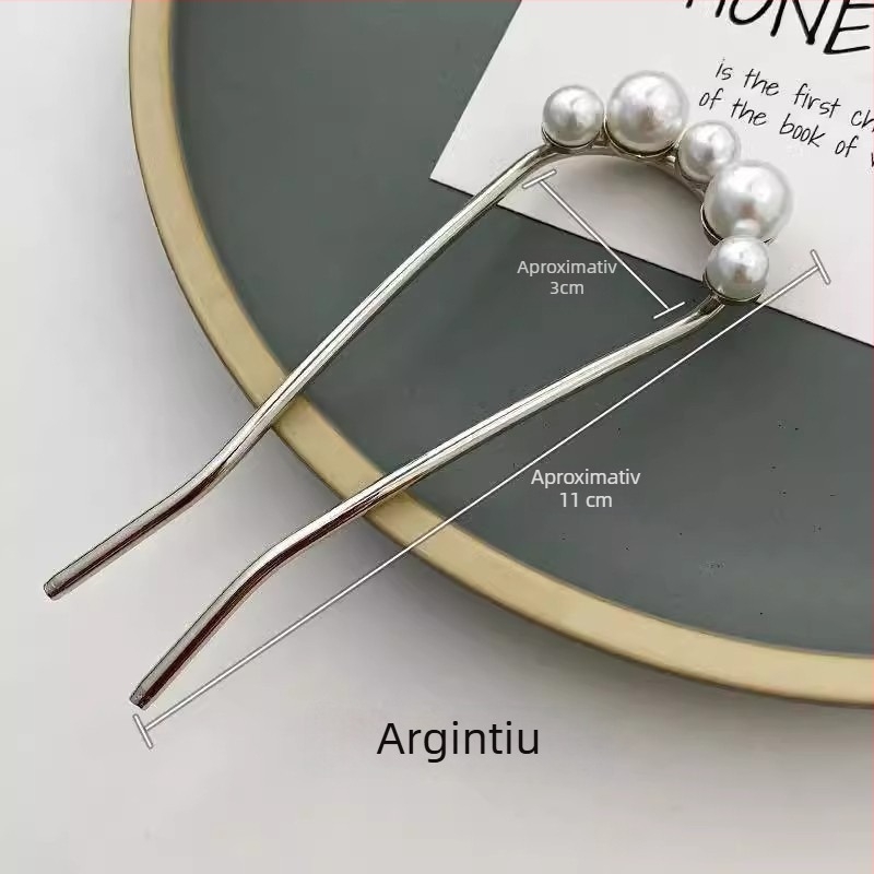 Clamă de păr în formă de U, aliaj, electroplacată, stil simplu, accesoriu pentru păr