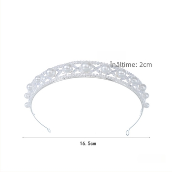 Diademă de mireasă din aliaj, placare electroplating, accente din cristal, accesorii pentru cap pentru nunți și baluri