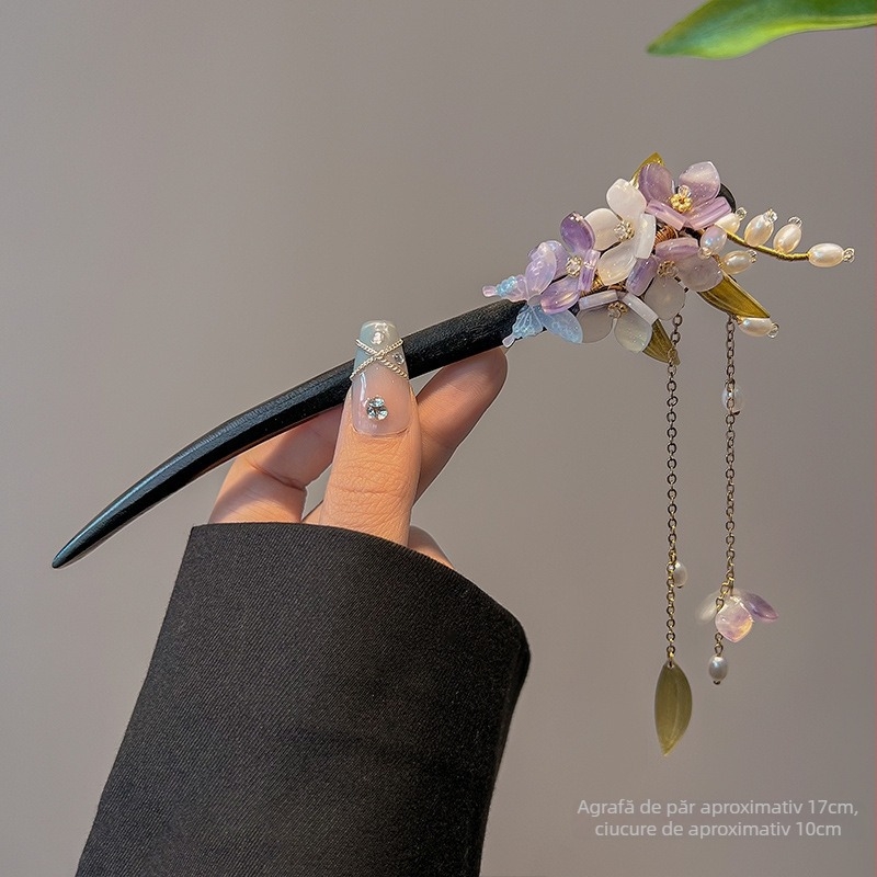 Clamă pentru păr cu design floral în stil retro (Material: Materiale mixte; Formă: Floare; Stil: Retro; Ambalaj: Ambalaj independent)