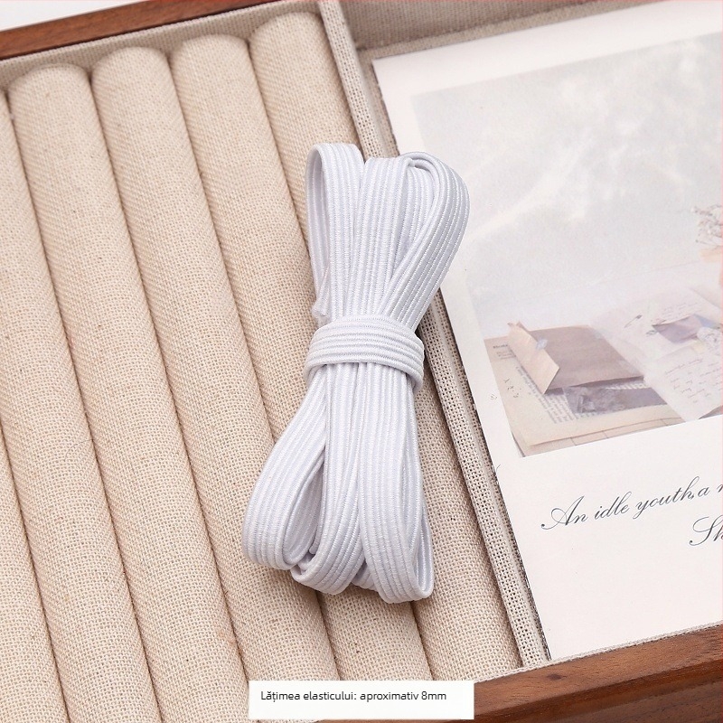 Accesoriu pentru păr - Bandă plată elastică din cauciuc pentru styling DIY, accesorii vestimentare
