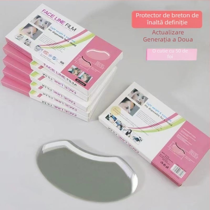 Mască transparentă de unică folosință pentru coafură – design curbat, acoperire a feței și protecție a ochilor