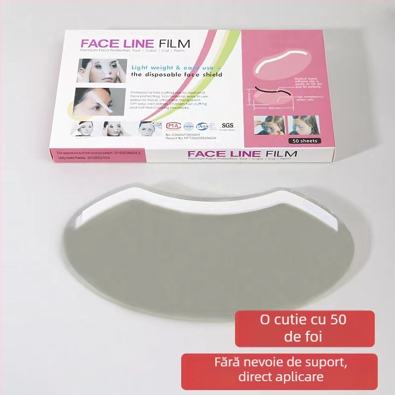 Mască transparentă de unică folosință pentru coafură – design curbat, acoperire a feței și protecție a ochilor