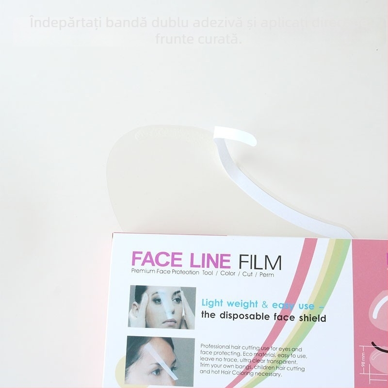 Mască transparentă de unică folosință pentru coafură – design curbat, acoperire a feței și protecție a ochilor
