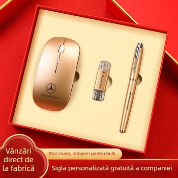 Set de tastatură și mouse de înaltă clasă pentru companii – metal, logo personalizat, ambalaj cadou în cutie, suvenir corporativ