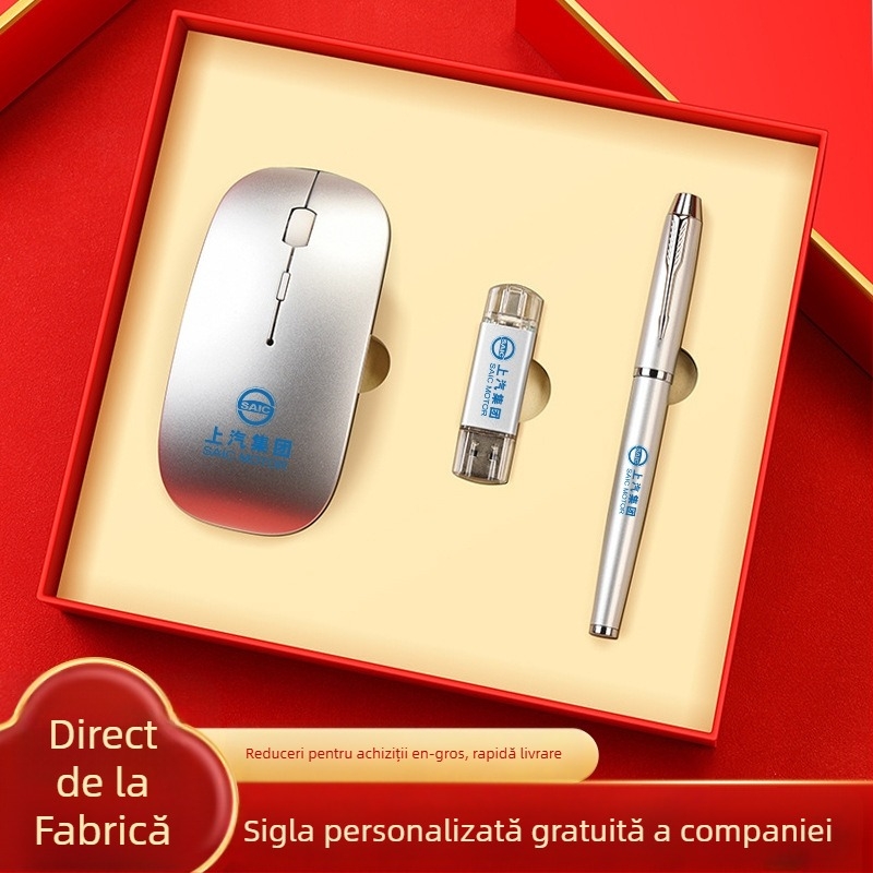 Set de tastatură și mouse de înaltă clasă pentru companii – metal, logo personalizat, ambalaj cadou în cutie, suvenir corporativ