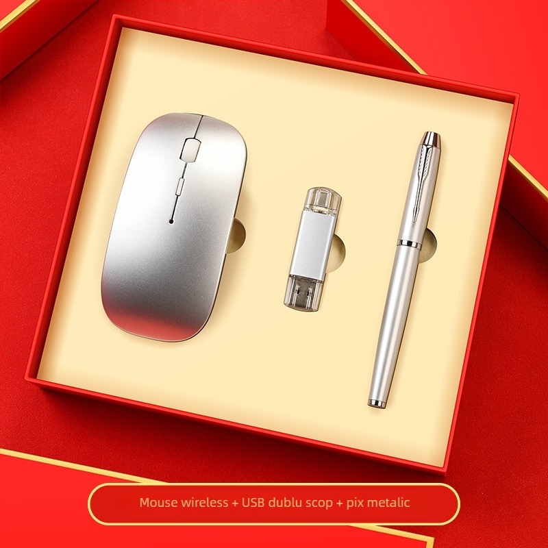 Set de tastatură și mouse de înaltă clasă pentru companii – metal, logo personalizat, ambalaj cadou în cutie, suvenir corporativ