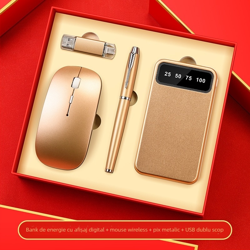 Set de tastatură și mouse de înaltă clasă pentru companii – metal, logo personalizat, ambalaj cadou în cutie, suvenir corporativ