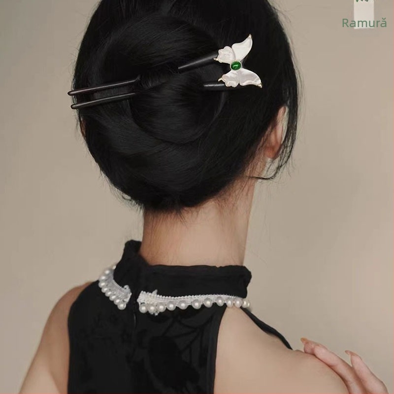 Accesorii pentru cap: agrafă de păr din lemn, formă de insectă, stil chinezesc nou, Yiruo Jewelry