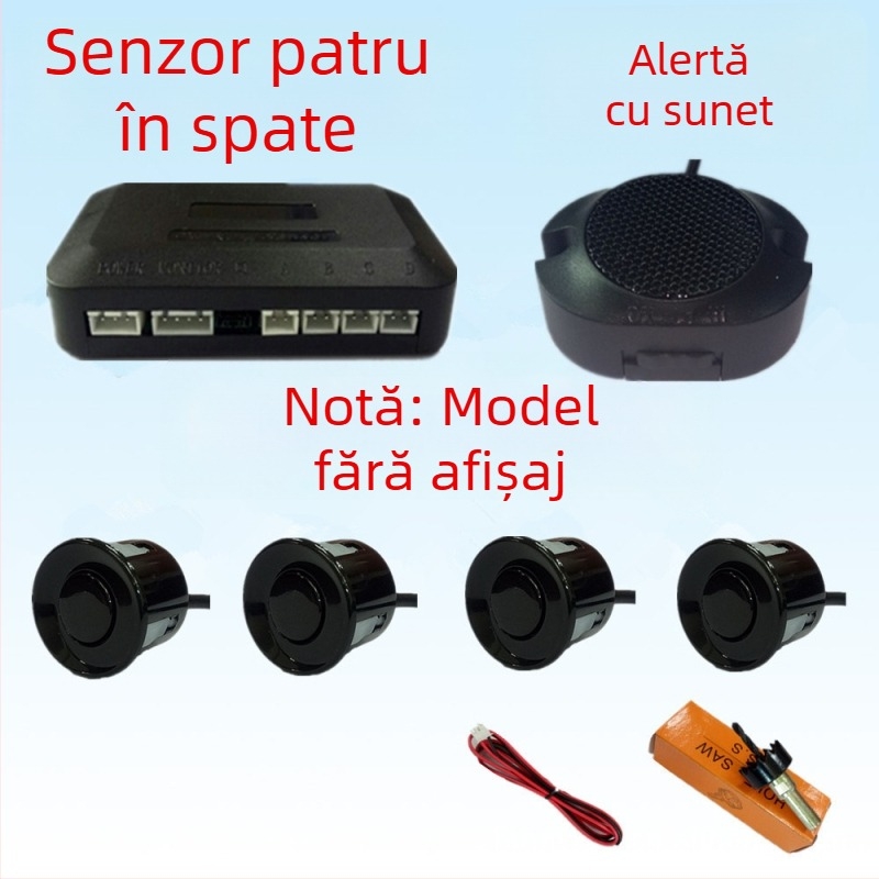 Radar de mers înapoi cu 4/6/8 sonde, sonerie cu voce reală, ecran în formă de semilună, imagine radar față-spate, model CQ-1401